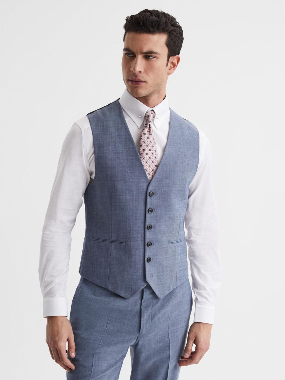 Reiss Suits & Tailoring | Wish Slim Fit Waistcoat Soft Blue - Men