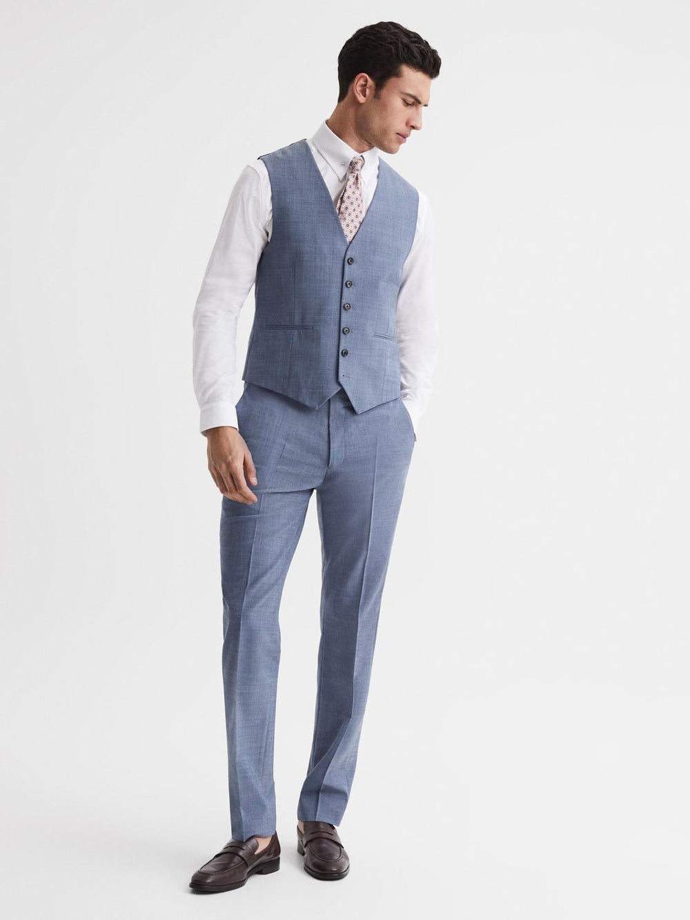 Reiss Suits & Tailoring | Wish Slim Fit Waistcoat Soft Blue - Men