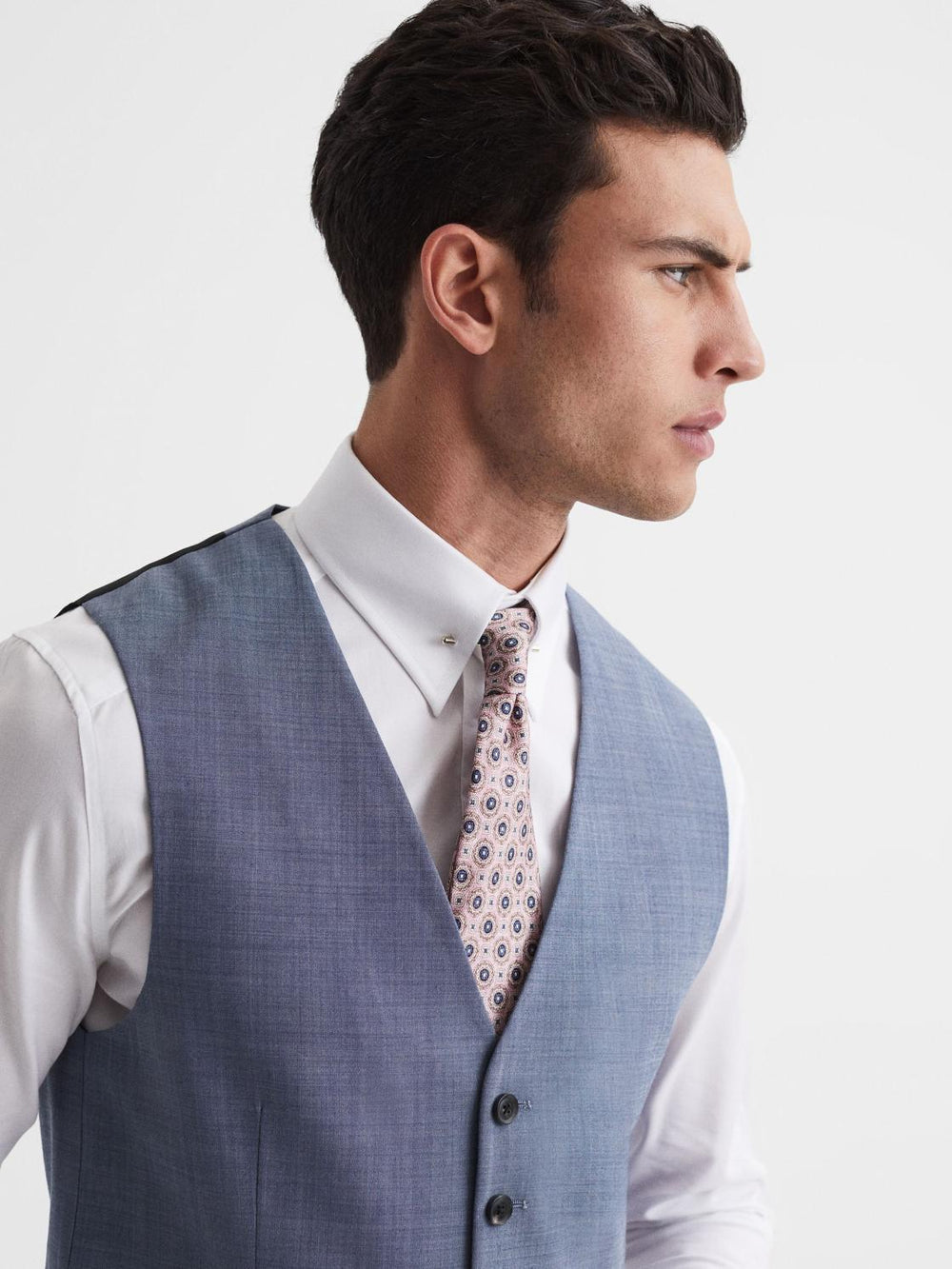Reiss Suits & Tailoring | Wish Slim Fit Waistcoat Soft Blue - Men