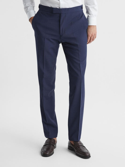 Reiss Suits & Tailoring | Wish Slim Fit Wool Blend Trousers Bright Blue - Men