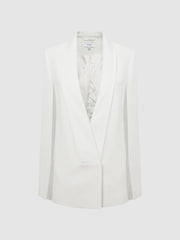 Reiss Suits & Tailoring | Yana Tuxedo Cape Blazer Cream - Women