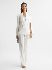 Reiss Suits & Tailoring | Yana Tuxedo Cape Blazer Cream - Women