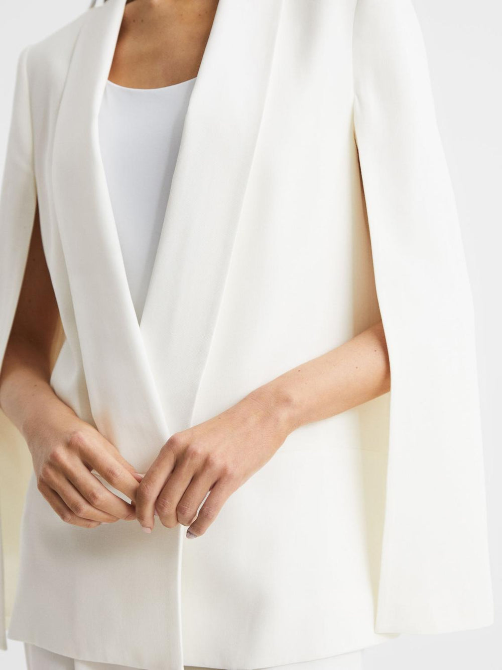 Reiss Suits & Tailoring | Yana Tuxedo Cape Blazer Cream - Women