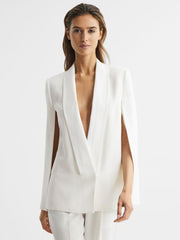 Reiss Suits & Tailoring | Yana Tuxedo Cape Blazer Cream - Women