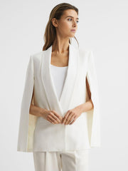 Reiss Suits & Tailoring | Yana Tuxedo Cape Blazer Cream - Women