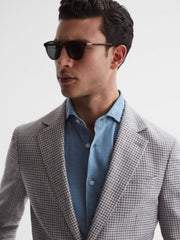 Reiss Sunglasses | Caylen Paige Round Acetate Frame Sunglasses Brown - Men