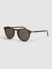 Reiss Sunglasses | Caylen Paige Round Acetate Frame Sunglasses Brown - Men