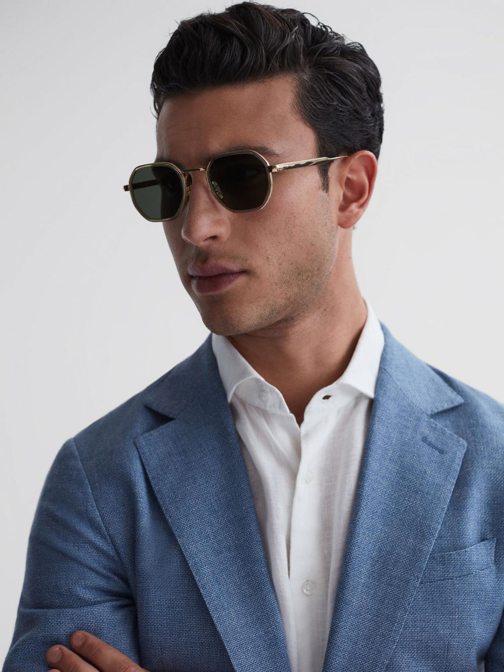 Reiss Sunglasses | David Beckham Eyewear By David Beckham Hexagonal Sunglasses Gold - Men