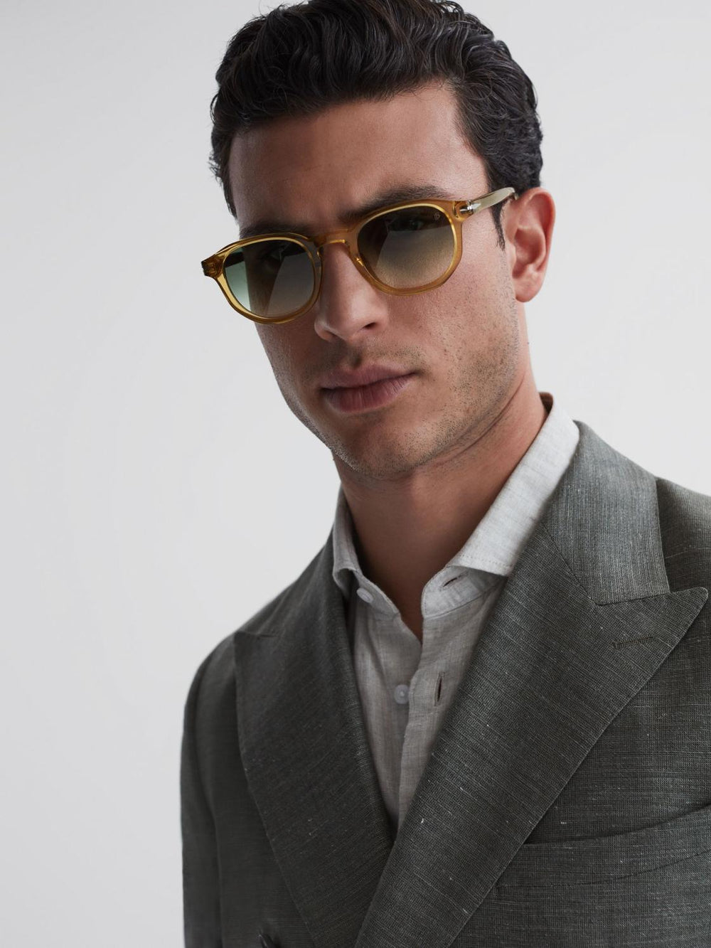 Reiss Sunglasses | Eyewear By David Beckham Round Sunglasses Yellow - Men