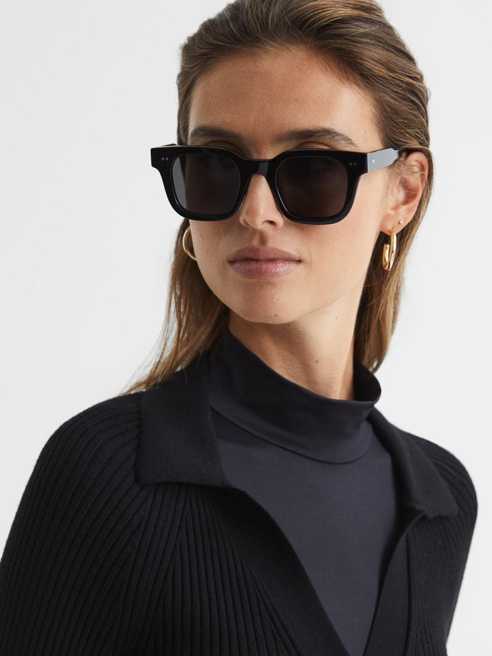 Reiss Sunglasses | Four Chimi Square Frame Acetate Sunglasses Black - Women
