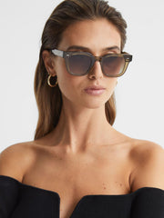 Reiss Sunglasses | Four Chimi Square Frame Acetate Sunglasses Black - Women
