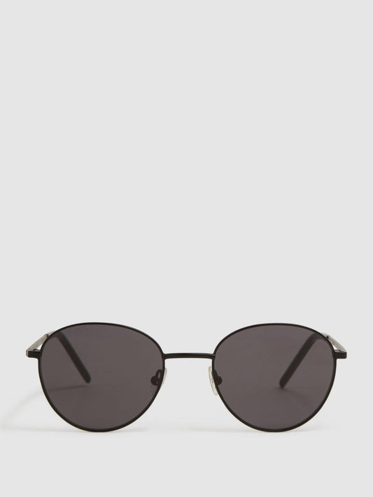 Reiss Sunglasses | Jordan Paige Round Metal Frame Sunglasses Black - Men