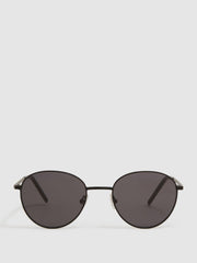 Reiss Sunglasses | Jordan Paige Round Metal Frame Sunglasses Black - Men