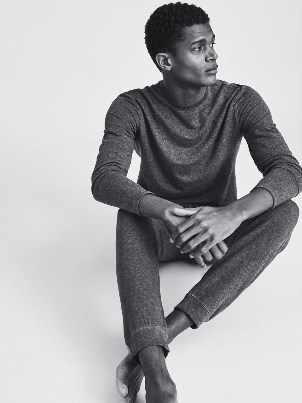 Reiss Sweats & Hoodies | Adam Melange Crew Neck Jumper Dark Grey - Men