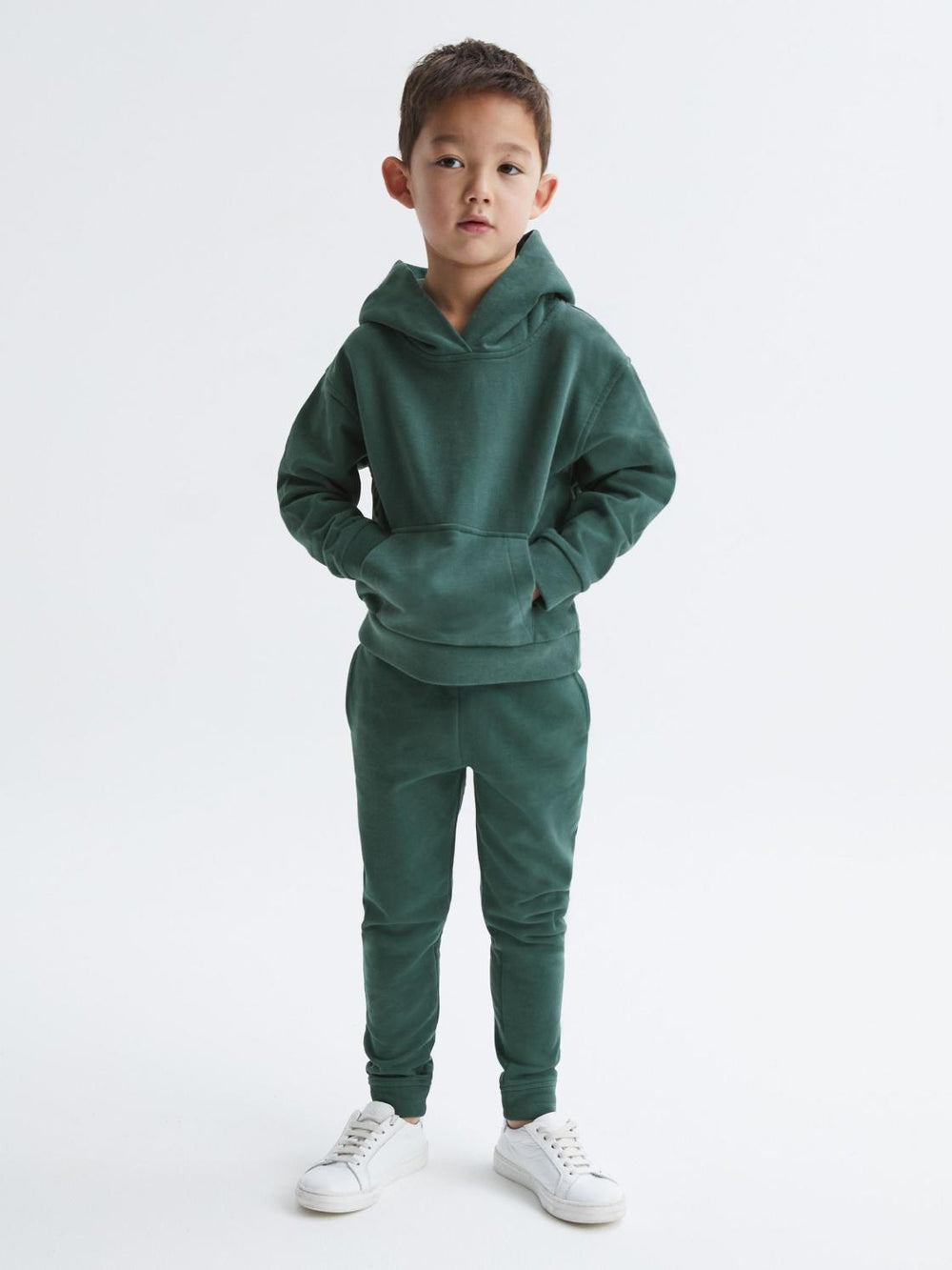 Reiss Sweats & Hoodies | Alexander Oversized Cotton Jersey Hoodie Midnight Green - Children