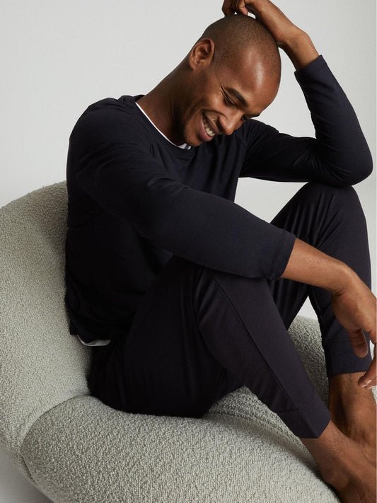 Reiss Sweats & Hoodies | Armstrong Crew Neck Jersey Top Charcoal - Men