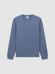 Reiss Sweats & Hoodies | Barlett Long Sleeve Textured Crew Neck Jumper Airforce Blue - Men
