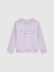 Reiss Sweats & Hoodies | Bryony Sequin Crew Neck Jumper Lilac - Children