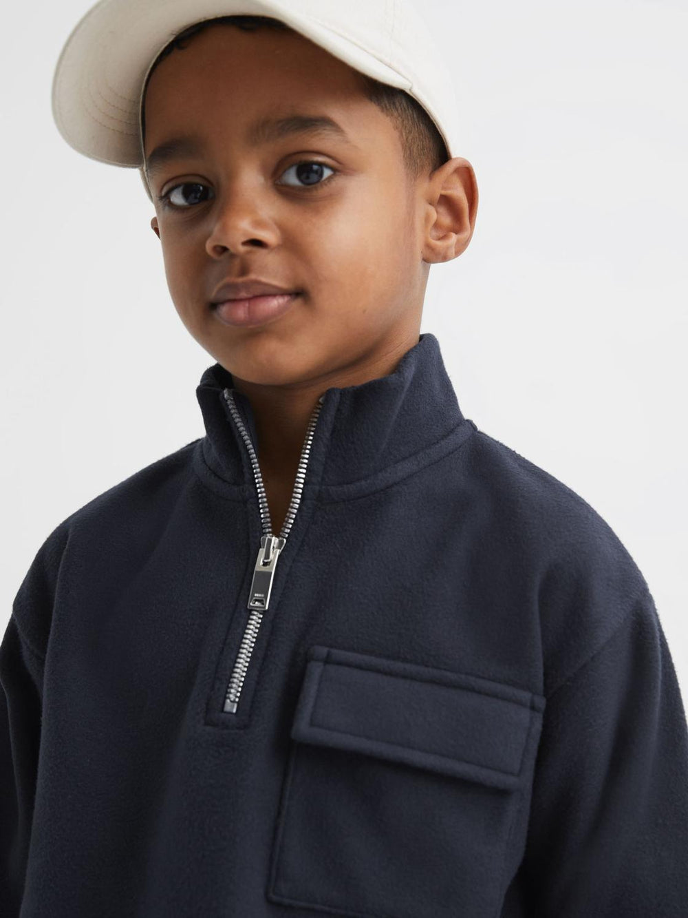 Reiss Sweats & Hoodies | Conrad Micro Fleece Half Zip Jumper Navy - Children