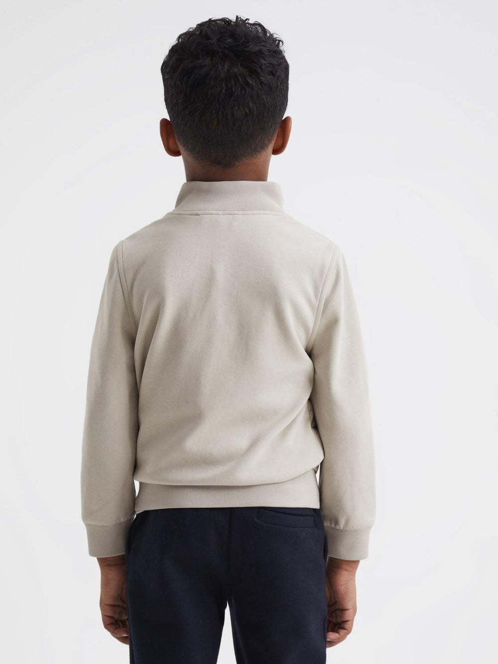 Reiss Sweats & Hoodies | Flintoff Funnel Neck Quilted Hybrid Jacket Stone - Children