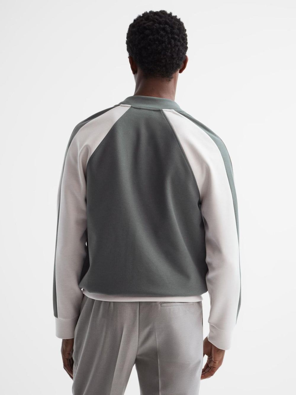 Reiss Sweats & Hoodies | Giles Long Sleeve Interlock Bomber Jacket Light Khaki/ecru - Men