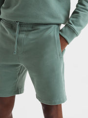 Reiss Sweats & Hoodies | Henry Garment Dye Jersey Shorts Fern Green - Men