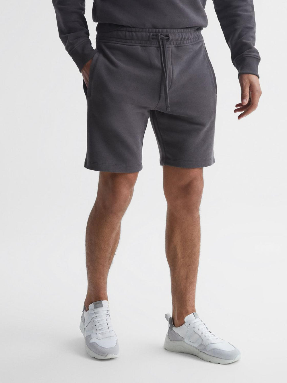 Reiss Sweats & Hoodies | Henry Garment Dye Jersey Shorts Washed Black - Men