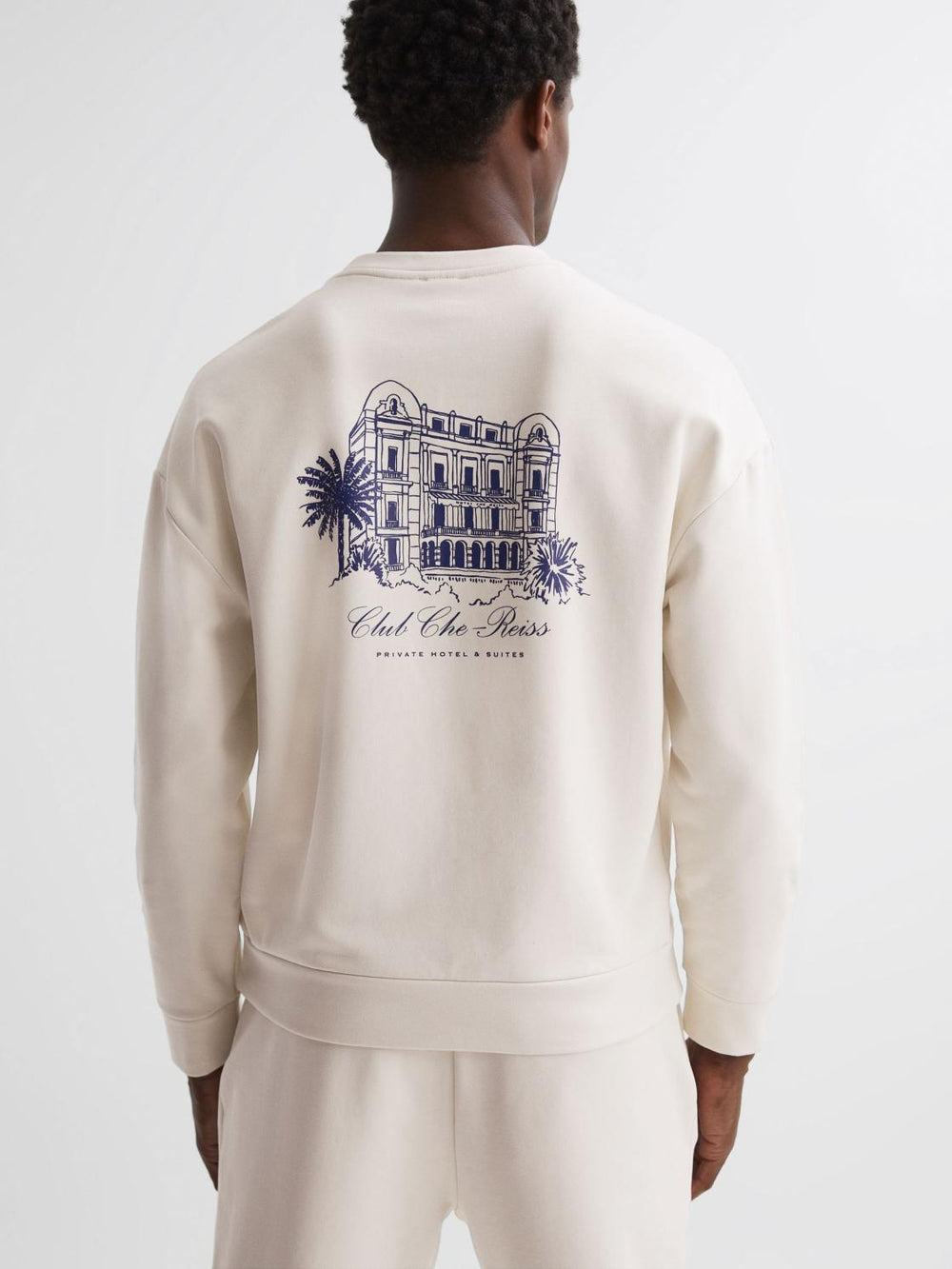 Reiss Sweats & Hoodies | Hills Reiss | Ché Motif Cotton Sweatshirt Off White - Men