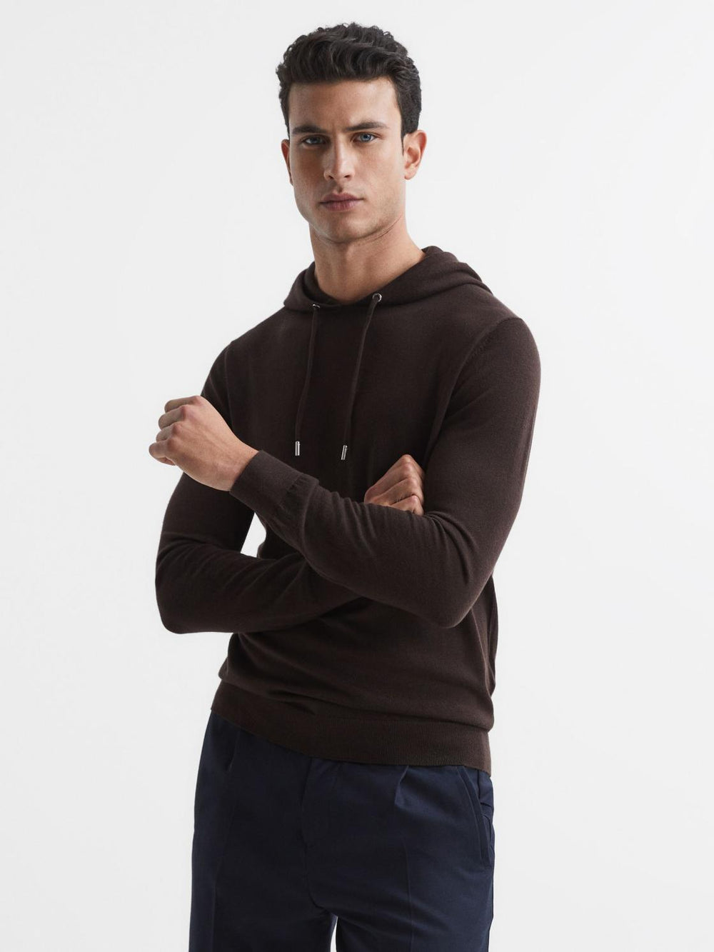 Reiss Sweats & Hoodies | Holland Merino Wool Hoodie Bitter Chocolate - Men