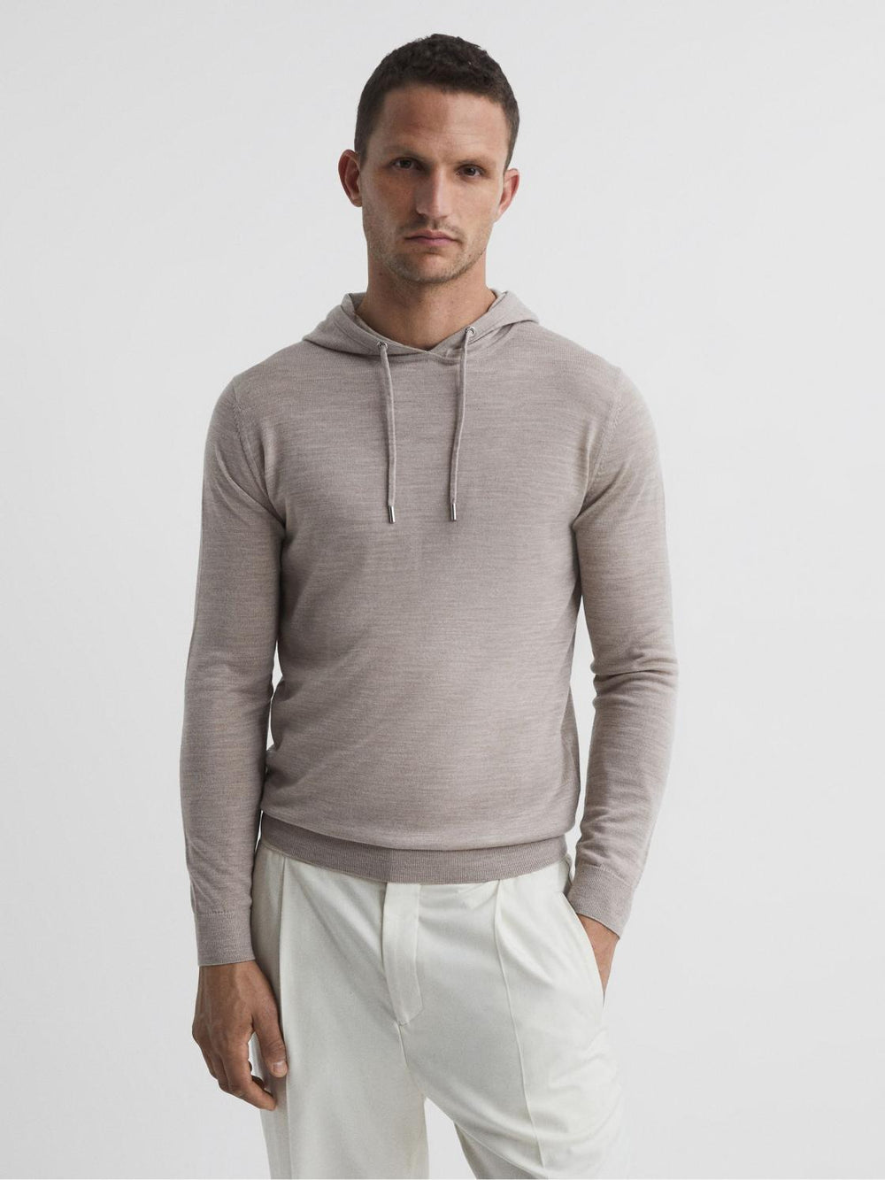Reiss Sweats & Hoodies | Holland Merino Wool Hoodie Bitter Chocolate - Men