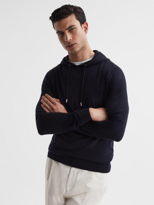 Reiss Sweats & Hoodies | Holland Merino Wool Hoodie Navy - Men
