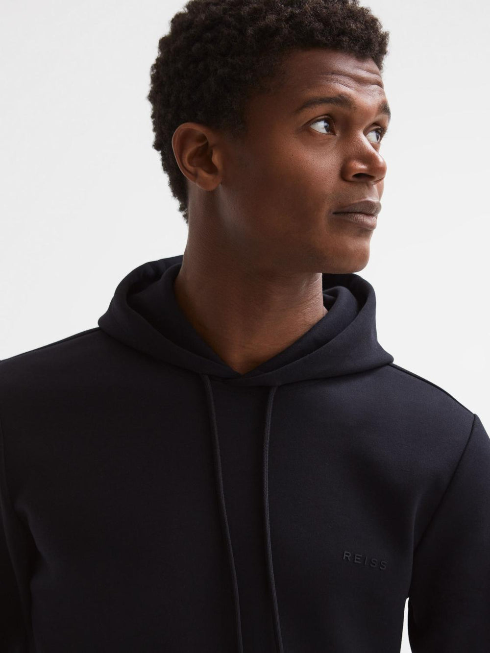 Reiss Sweats & Hoodies | James Slim Fit Interlock Drawstring Hoodie Navy - Men