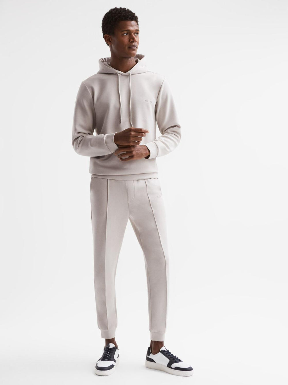 Reiss Sweats & Hoodies | James Slim Fit Interlock Drawstring Hoodie Navy - Men