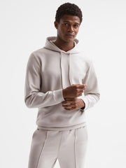 Reiss Sweats & Hoodies | James Slim Fit Interlock Drawstring Hoodie Navy - Men
