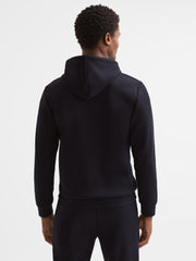 Reiss Sweats & Hoodies | James Slim Fit Interlock Drawstring Hoodie Navy - Men