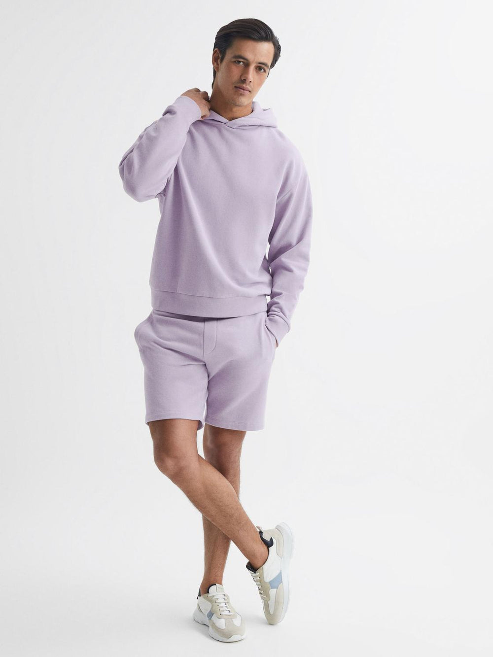 Reiss Sweats & Hoodies | Kace Garment Dye Hoodie Lilac - Men