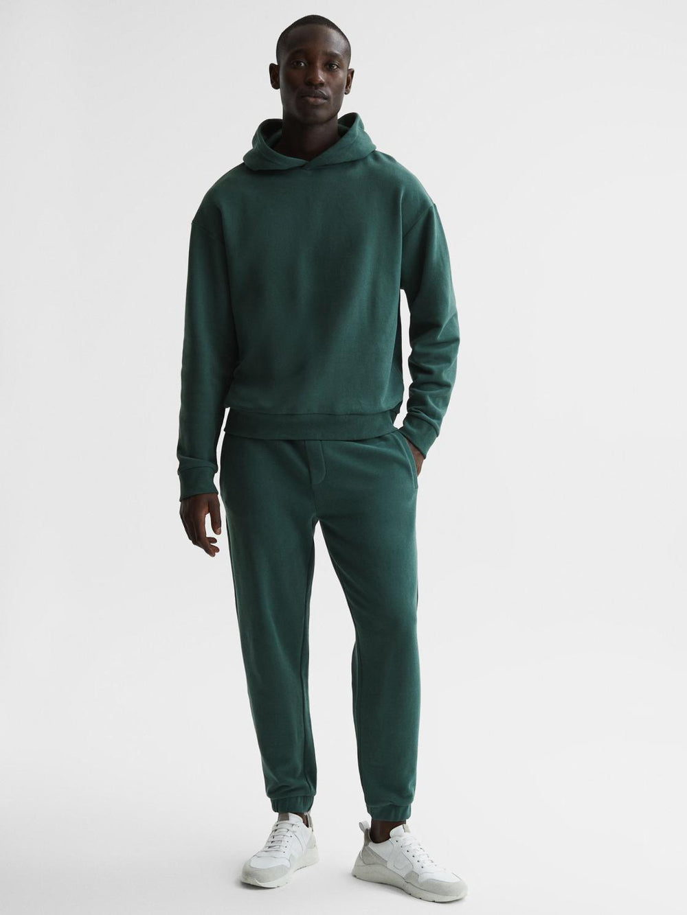 Reiss Sweats & Hoodies | Kace Garment Dye Hoodie Midnight Green - Men
