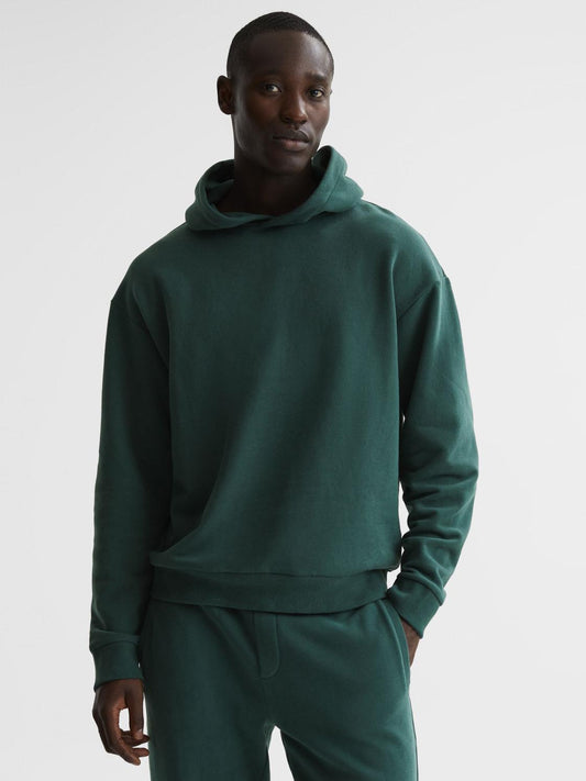 Reiss Sweats & Hoodies | Kace Garment Dye Hoodie Midnight Green - Men