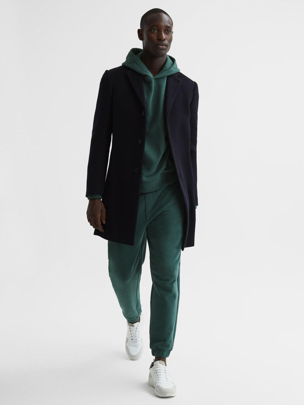 Reiss Sweats & Hoodies | Kace Garment Dye Hoodie Midnight Green - Men