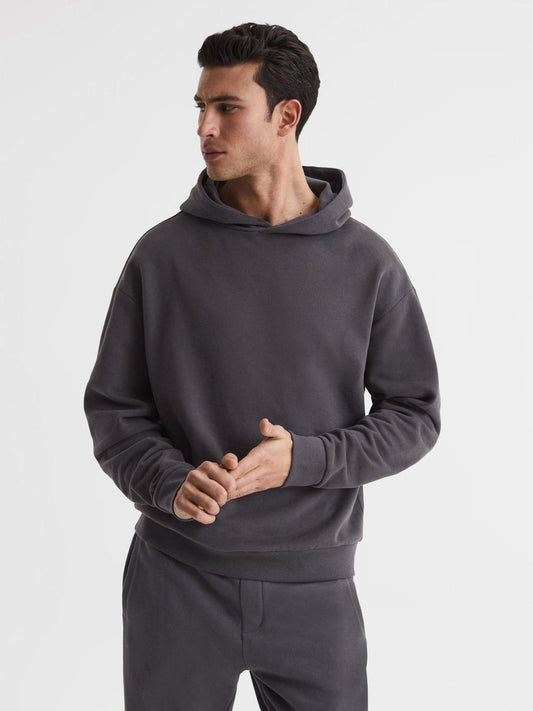 Reiss Sweats & Hoodies | Kace Garment Dye Hoodie Washed Black - Men