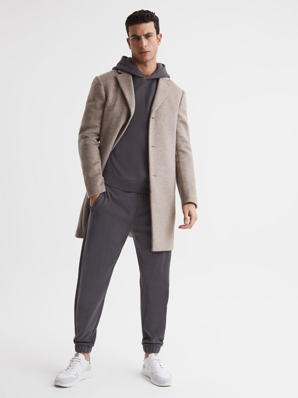 Reiss Sweats & Hoodies | Kace Garment Dye Hoodie Washed Black - Men