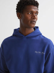 Reiss Sweats & Hoodies | Pool Reiss | Ché Motif Cotton Hoodie Bright Blue - Men