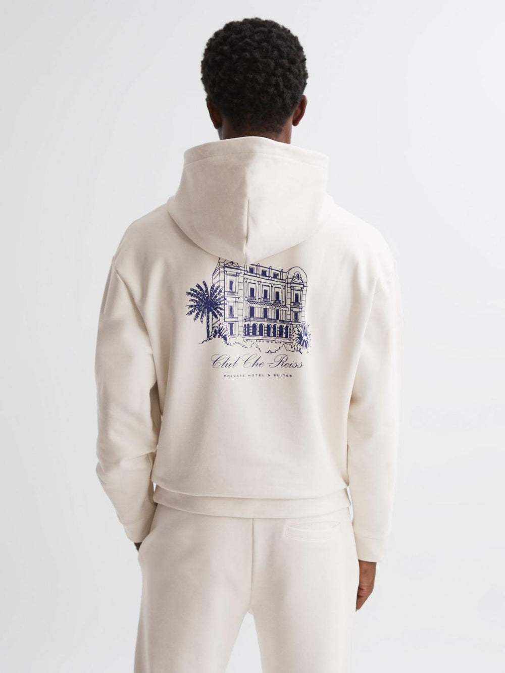 Reiss Sweats & Hoodies | Pool Reiss | Ché Motif Cotton Hoodie Off White - Men