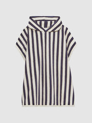 Reiss Sweats & Hoodies | Ray Hooded Sleeveless Poncho Towel Blue Stripe - Children