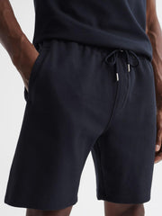 Reiss Sweats & Hoodies | Robin Textured Drawstring Shorts Navy - Men