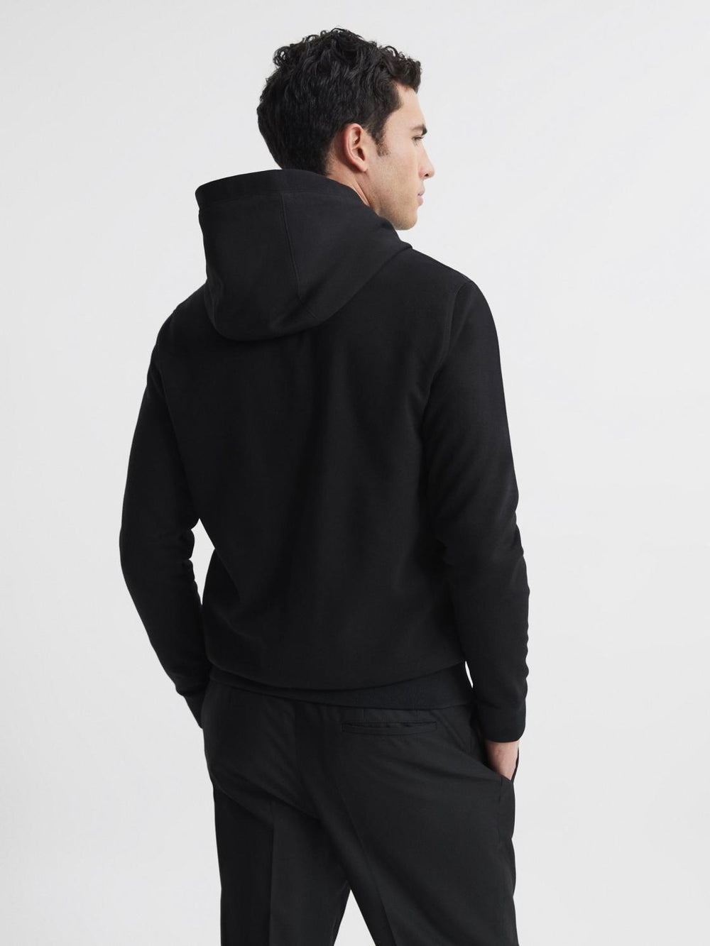Reiss Sweats & Hoodies | Taylor Hybrid Zip Quilted Hooded Jacket Black - Men