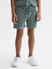 Reiss Sweats & Hoodies | Tortuga Ribbed Chenille Drawstring Shorts Sage - Children