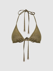 Reiss Swimwear | Allie Metallic Halter Bikini Top Gold - Women
