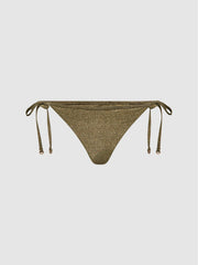 Reiss Swimwear | Allie Metallic Side Tie Bikini Bottoms Gold - Women