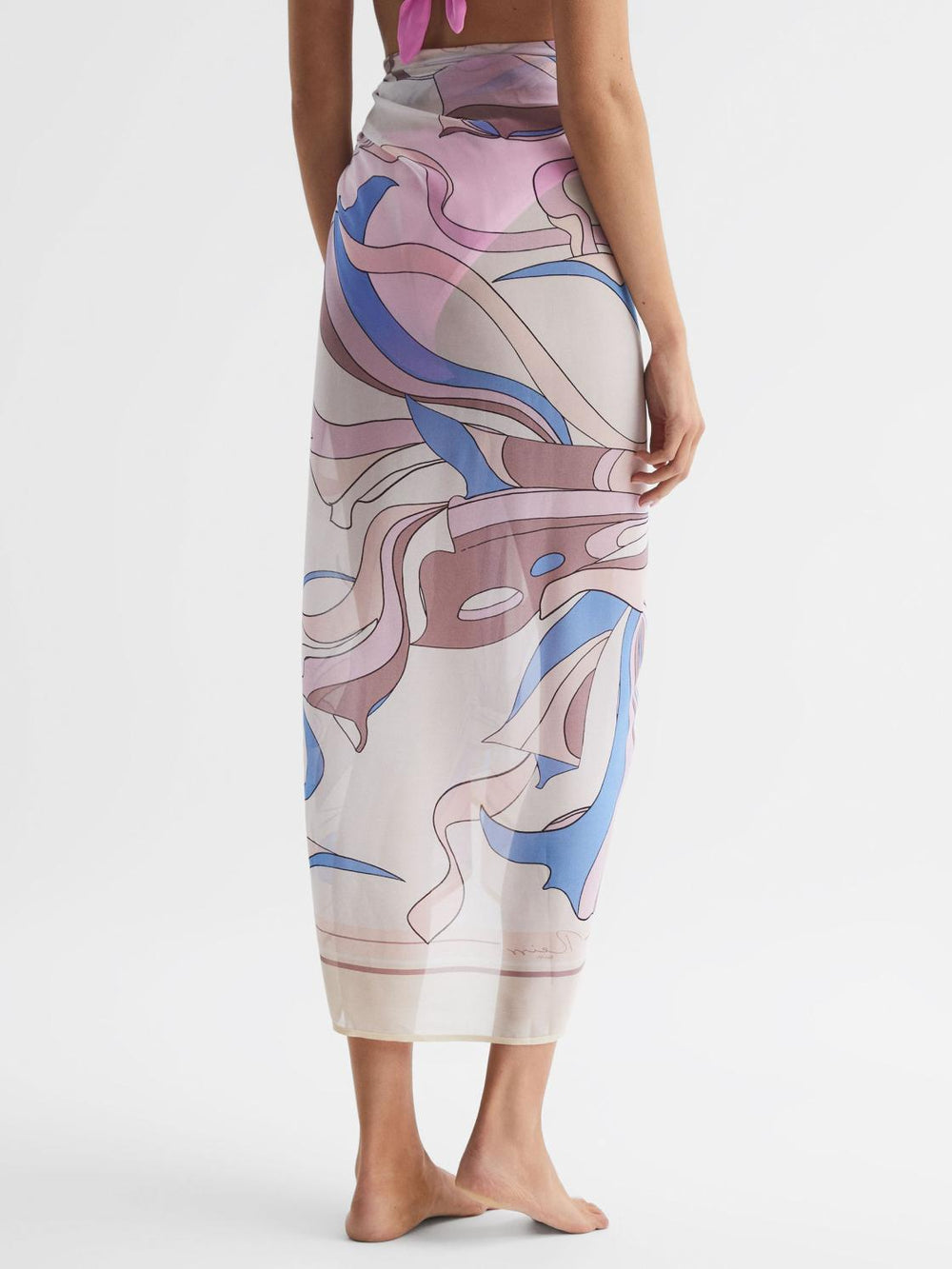 Reiss Swimwear | Anika Abstract Printed Sarong Blue Print - Women